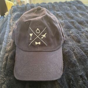 Navy hat with a cute bridal logo